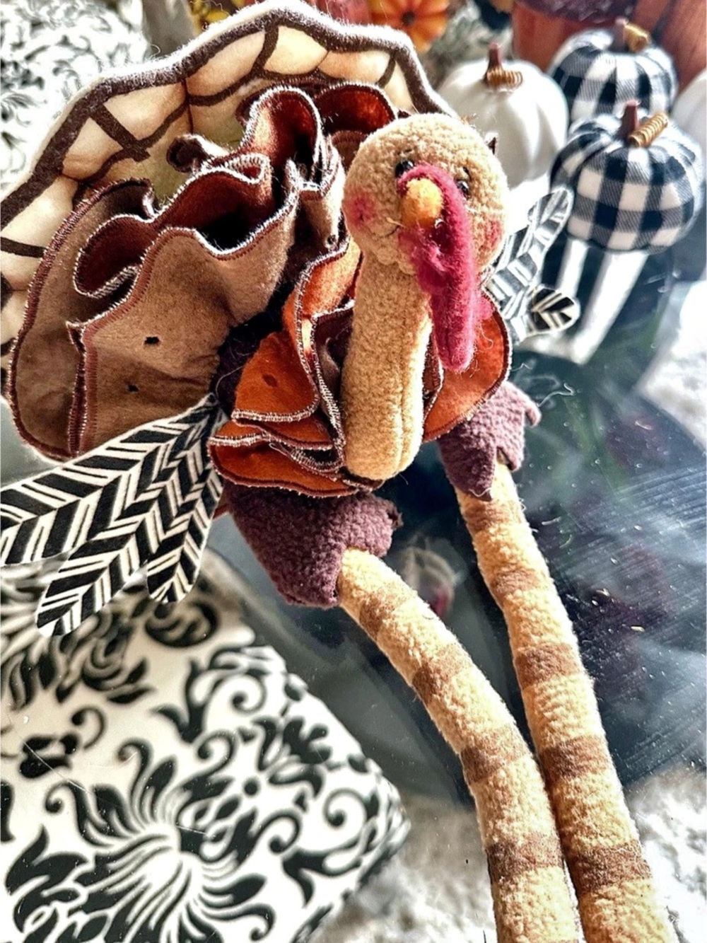 Fall Autumn Thanksgiving Turkey Plush 8x12